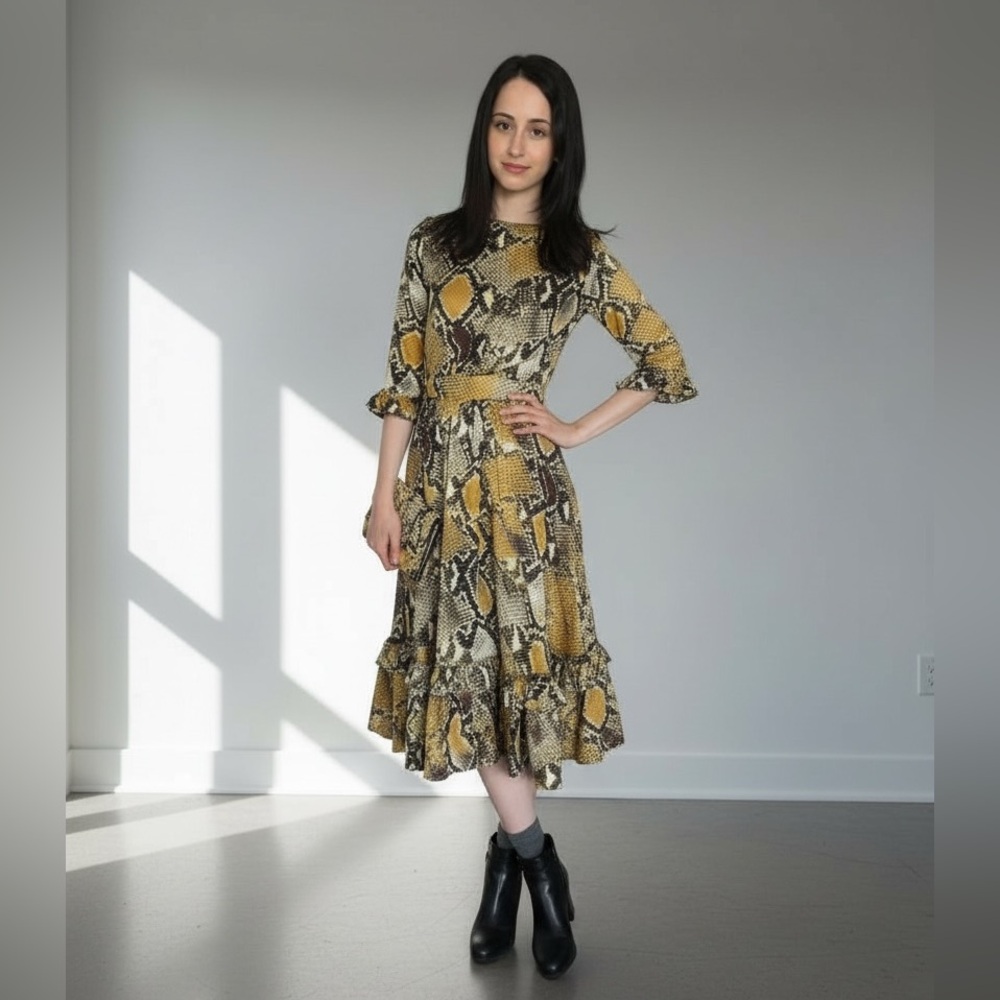 NWT - Snake Print Midi Dress - sz S